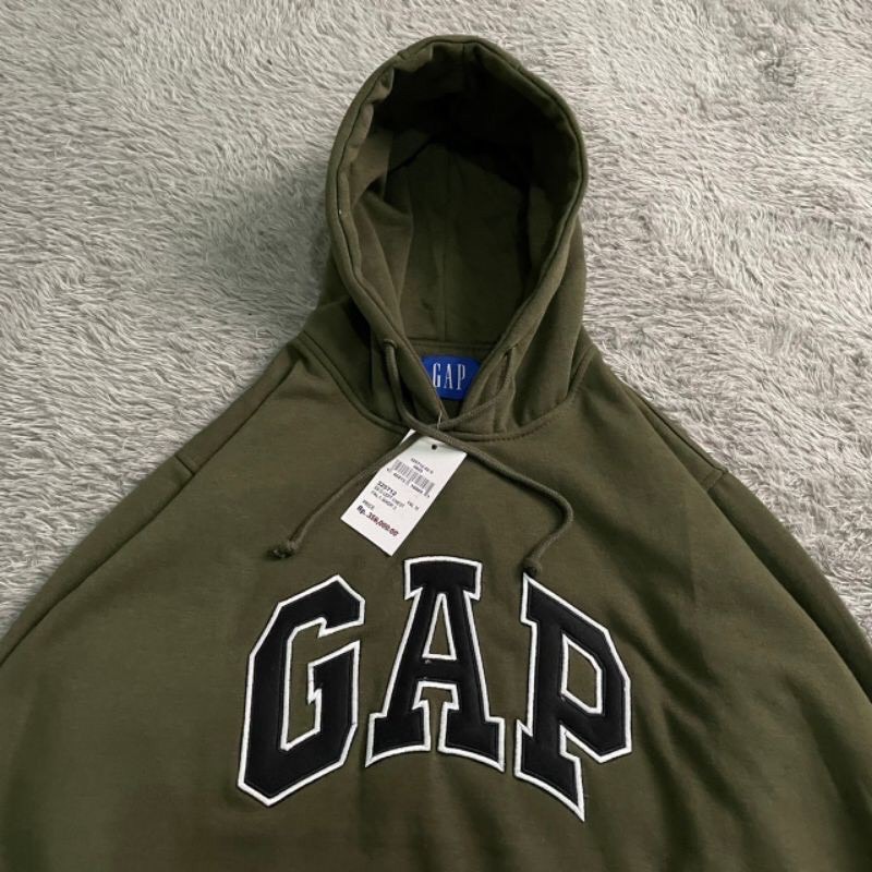 JAKET SWEATER HOODIE GAP ARCH LOGO ARMY  MIROR PREMIUM AUTHENTIC TERLARIS TERMURAH