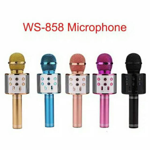 Mic Wireless 858 Portable Microphone Speaker Bluetooth Karaoke