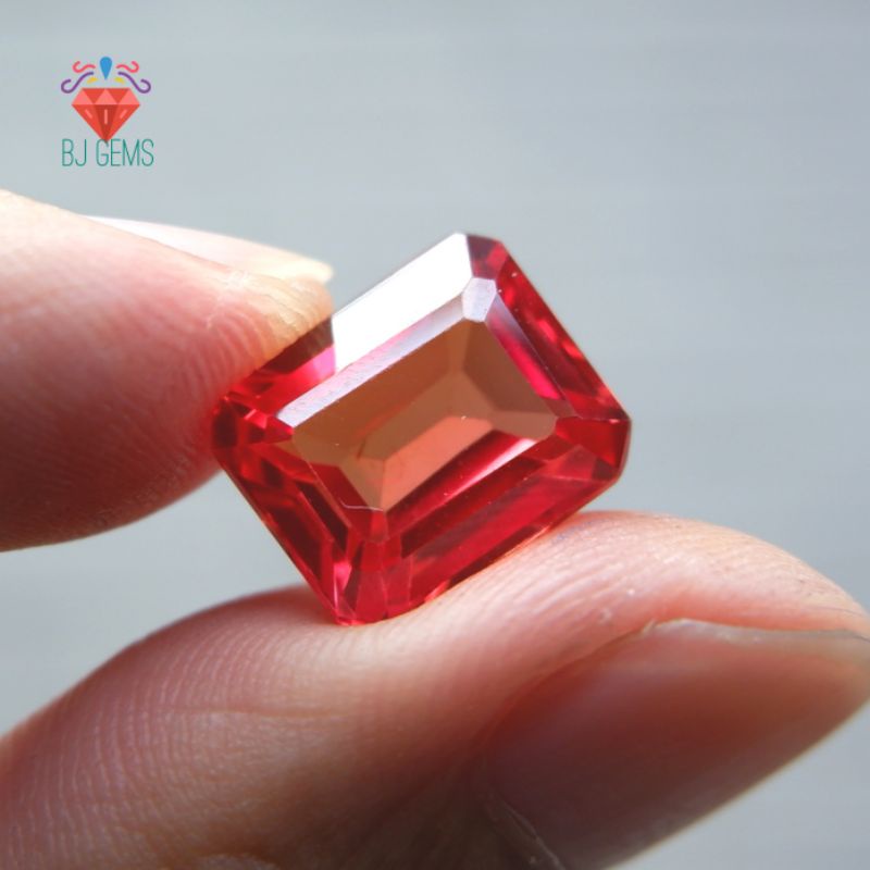 Permata Batu Orange Safir Emerald Syntetic Corundum Berserat Material 9mohs