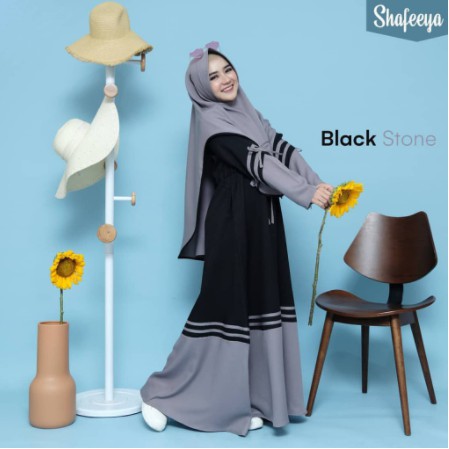 BIG SALE 2021>NISA SABYAN Gamis Modern Busana Muslim Wanita Terbaru FEEYA SET SIZE M L