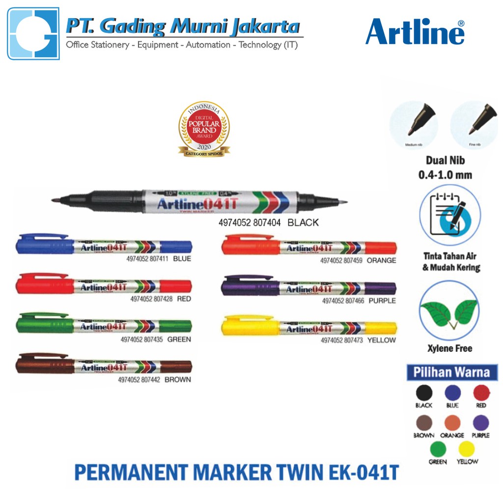 

SPIDOL PERMANENT TWIN MARKER ARTLINE EK-041T