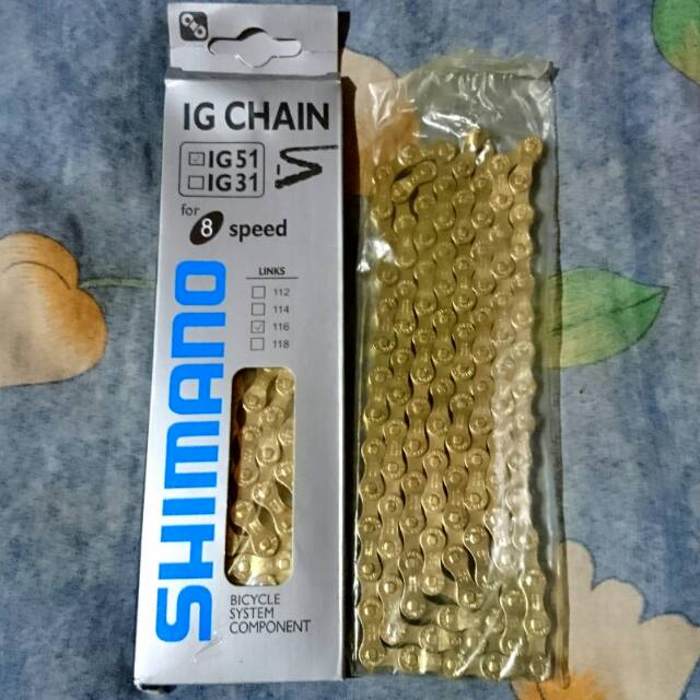Rantai 8 Speed Shimano Gold