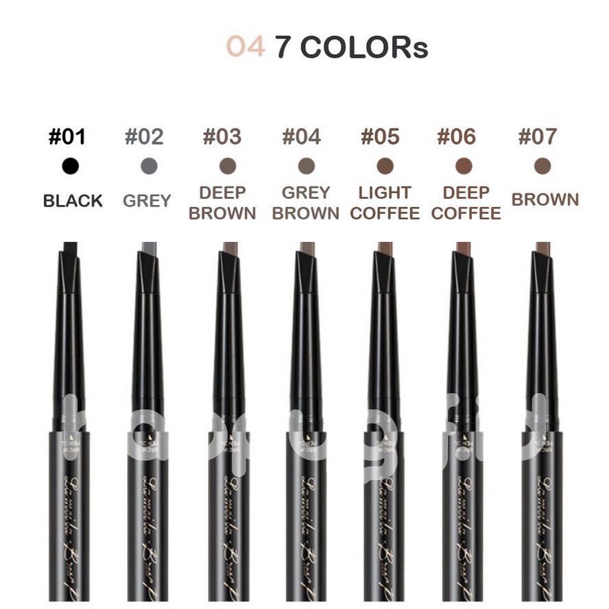 LAMEILA EYEBROW 2 IN 1 PENSIL ALIS ORIGINAL KEPALA GANDA 7 WARNA TANPA KOTAK LA026