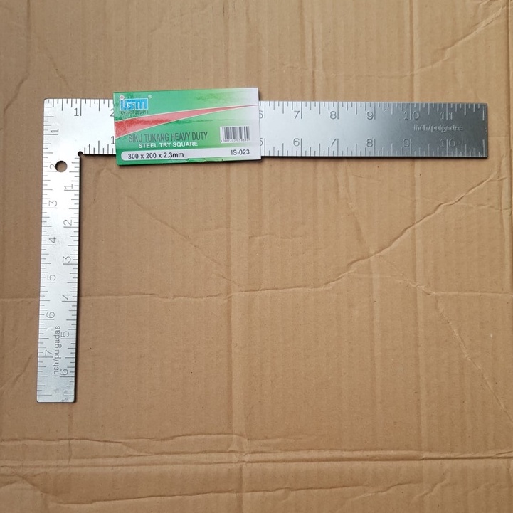 Siku Tukang Plat IGM 300x200 2,3mm Penggaris Siku Segi Heavy Duty 300 x 200 x 2,3 mm Mistar Siku Meter Pasekon Steel Try Square IS-023