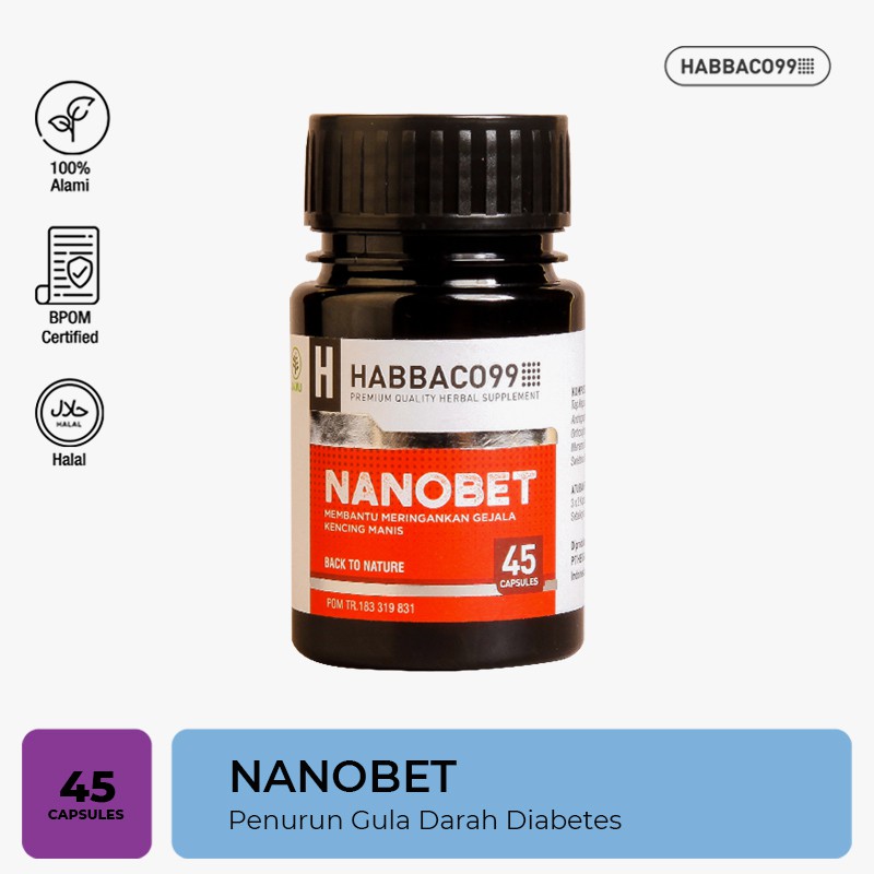 

Habbaco99 - Nanobet Suplemen Herbal Penurun Gula Darah Diabetes 45 Kapsul
