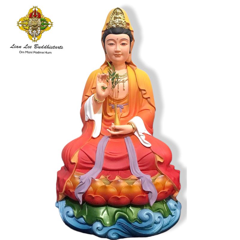 patung dewi kwan im II uk 16 inch fiber