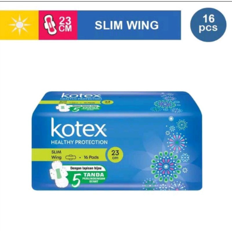 Pembalut Kotex healthy protection Slim Wing 23cm isi 16pads