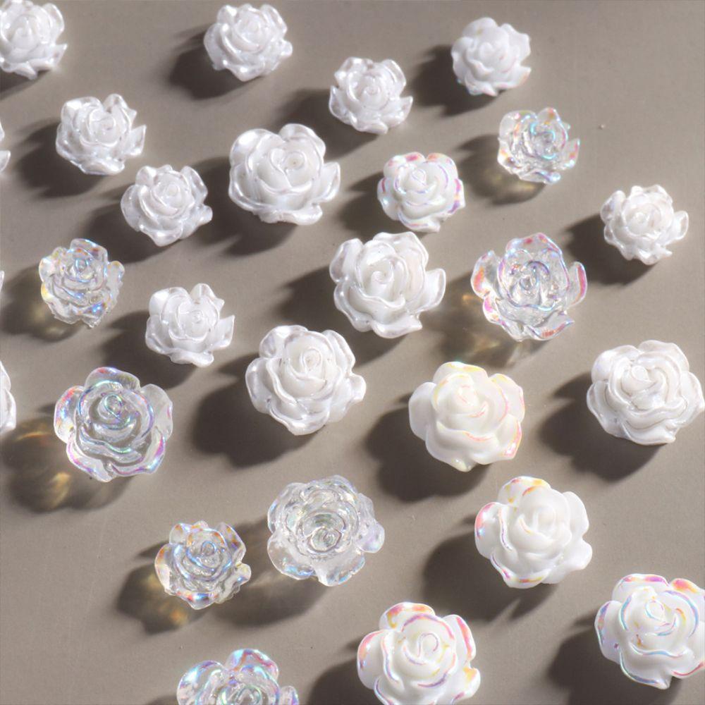 Needway   Camellia Nail Charms Bentuk Bunga Jepang-Korea DIY Manicure Tools Shiny Crystal Nail Rhinestones