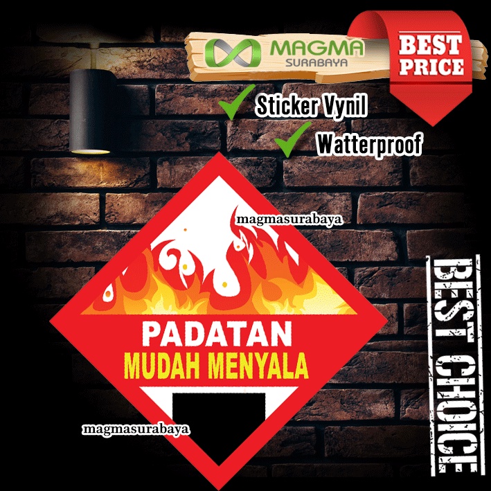 

Stiker simbol Logo Limbah B3 Padatan mudah menyala