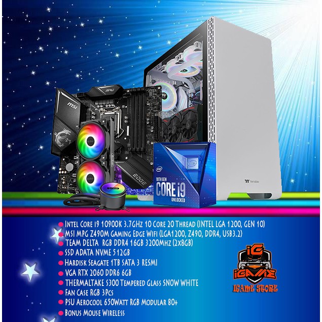 MATULLLL GAN PC GAMING i9 10900K/RTX 2060 6GB/16GB DDR4/NVME 512 Ready EDITING