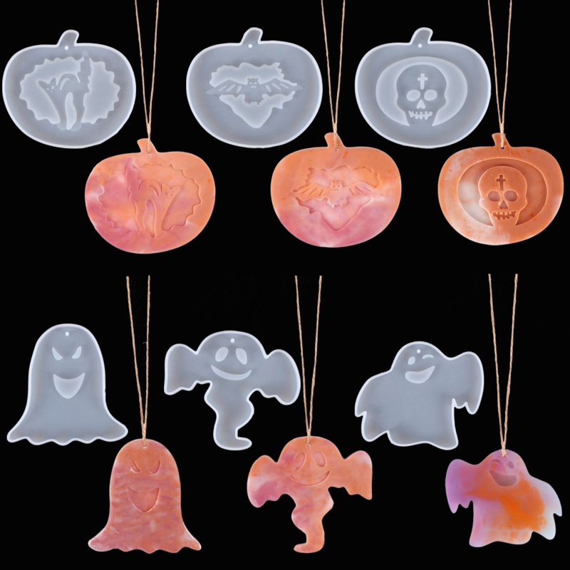 Siy 6Pcs / set Cetakan Silikon Epoksi Bentuk Labu Halloween Untuk DIY Craft / Dekorasi