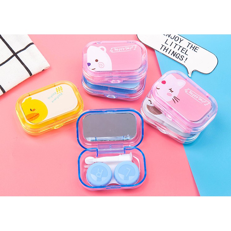 Box softlens kontak lensa mata karakter lucu