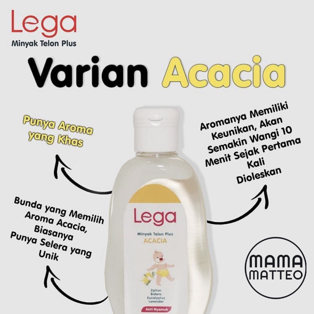 LEGA Minyak Telon Plus Baby 100ml &amp; 70ml Varian Wangi Bunga Rose / Acacia / Aster / Crysan / Telon Oil Minyak untuk Bayi dan Anak / LEGA BANDUNG