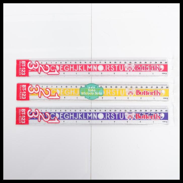 

Penggaris Butterfly Bt 123 Cetakan Huruf 30Cm 1 Buah