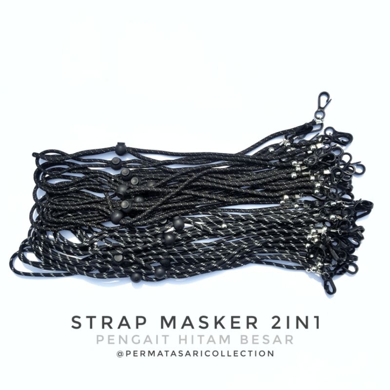 Strap Tali Masker Mask 2in1 Kalung Konektor Polos Motif Wanita Pria Chain Mask Hijab Muslim