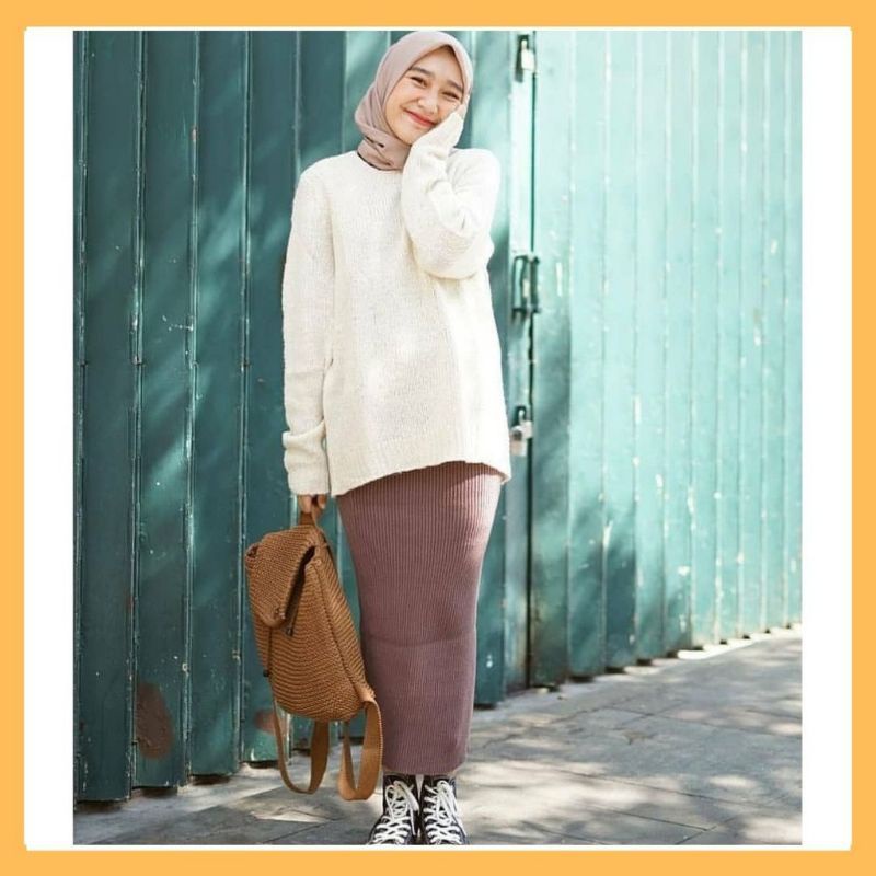 ROK RAJUT SPAN / ROK KNIT PREMIUM / ROK WANITA / ROK FORMAL / ROK PANJANG TERMURAH