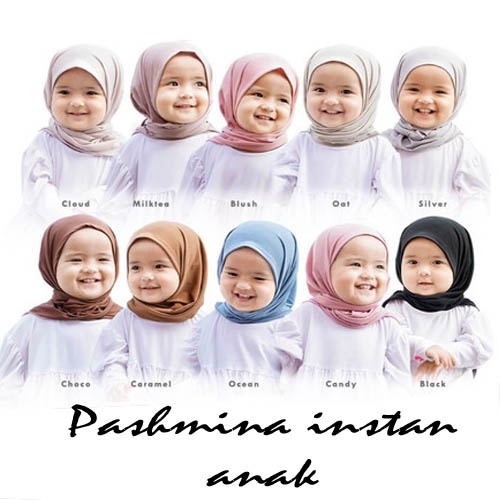 pashmina instan anak  kerudung  pashmina bayi pashmina karet