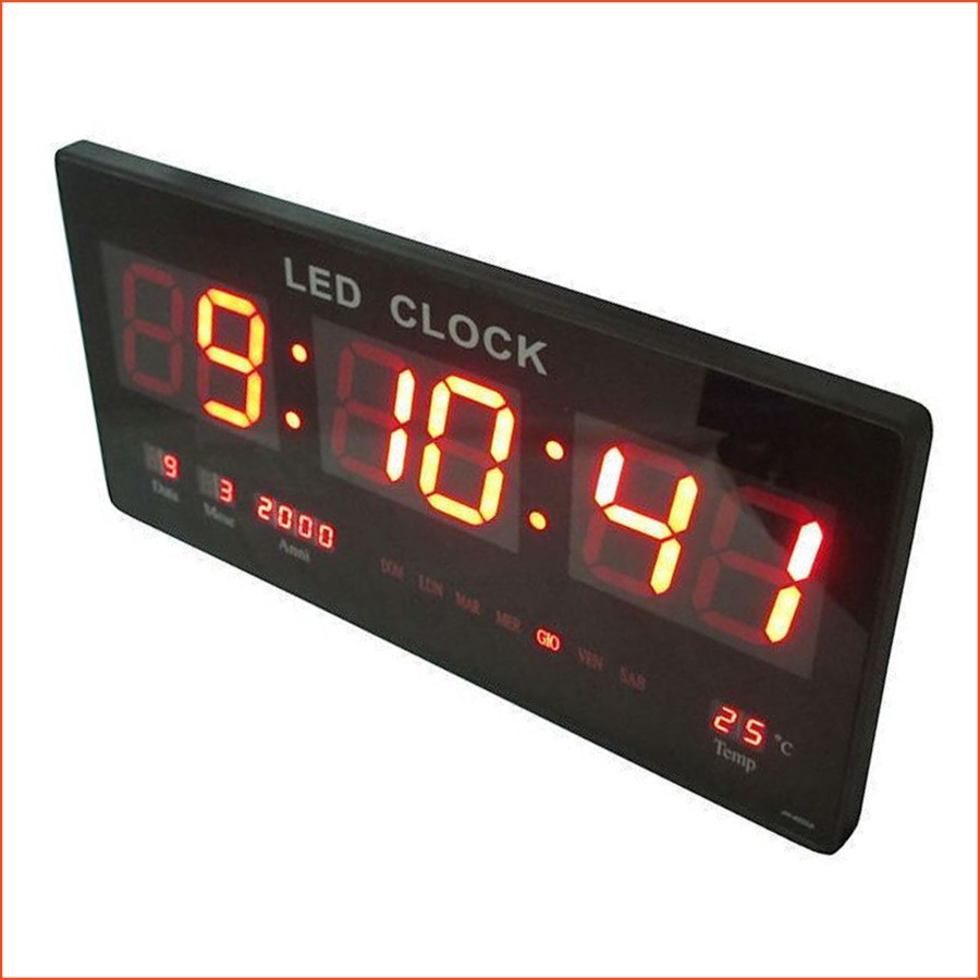 Jam Dinding Digital Led Tembok Clock SMS-4622 Merah