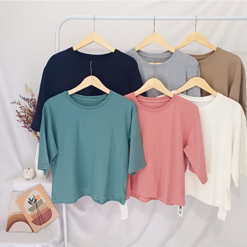 KOREAN TSHIRT OVERSIZED - kaos wanita