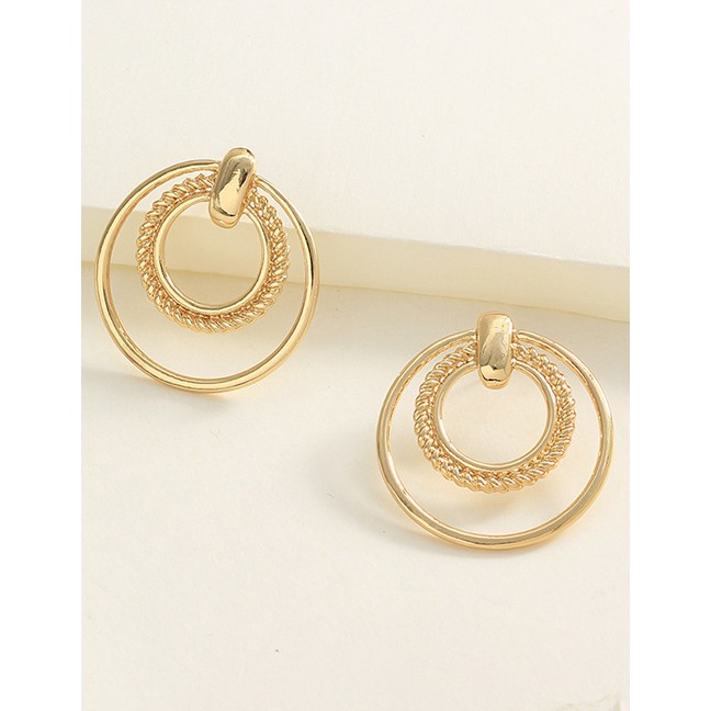 LRC Anting Tusuk Fashion Gold Ring Openwork Earrings F50562