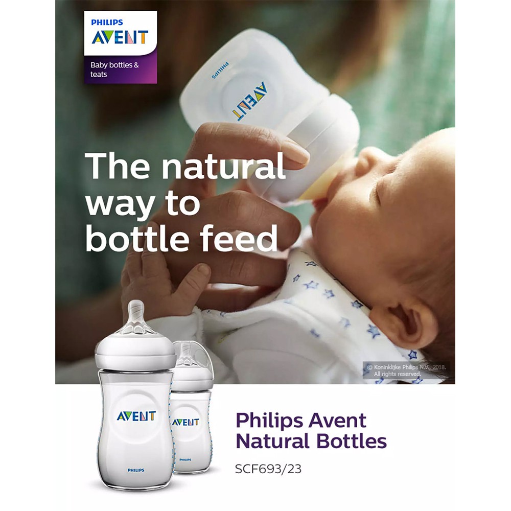 Botol Susu Philips Avent Natural 260ml isi 2pcs Botol Susu Bayi