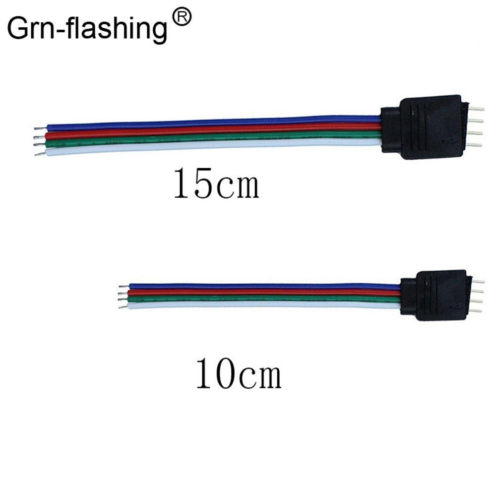 Lanfy Kawat Ekstensi Strip Lampu 5Pcs Male+Female Cord Wire Cable Cord Adapter Konektor RGB