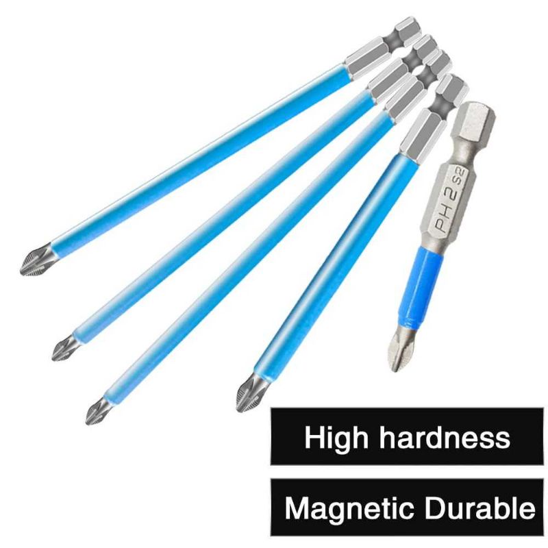 Set 5pcs Mata Bor Obeng Panjang Magnetic Screwdrivers Hex PH2