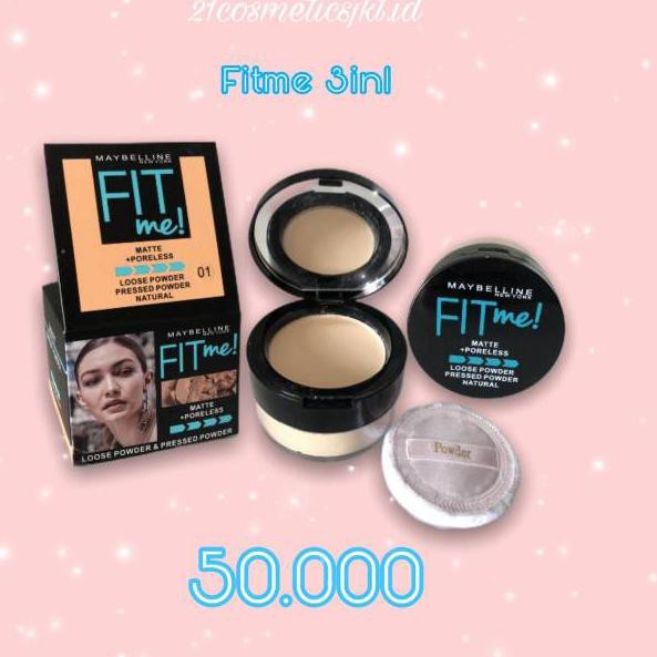￣ WT7 MAYBELLINE FITME  BEDAK TABUR / BEDAK 2IN1 / BEDAK KERING COD  Produk Premium ★★★.
