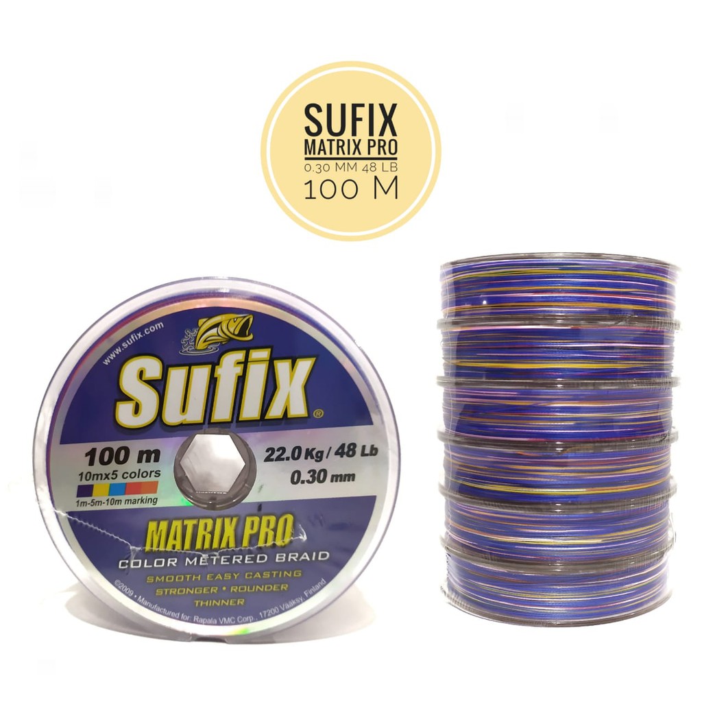 BRAID SUFIX MATRIX PRO MULTICOLOR 100 M