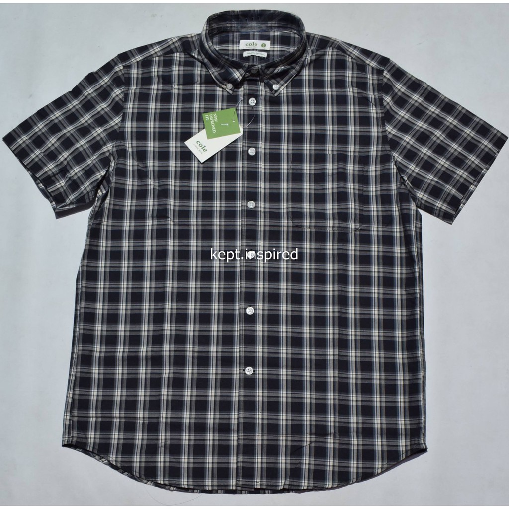 COLE Kemeja Pria  Casual Lengan Pendek Hitam Reguler DPS 154 ORIGINAL