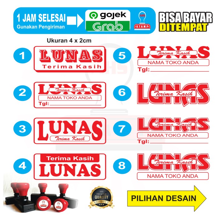 

Hari Ini Stempel Lunas/Tanggal/Nama /Bisa Desain Custom Sesuka Pembeli Gilaa!!!