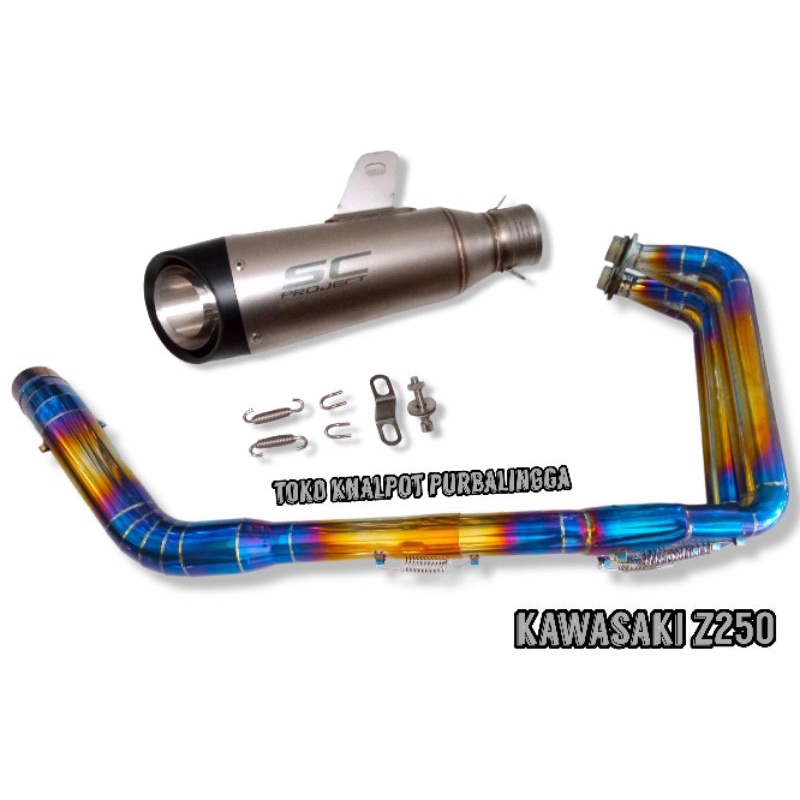 knalpot SC PROJECT S1 SANBLAST TITANIUM IMPORT TAIWAN FULLSYSTEM NINJA 250 FI NEW OLD Ninja KARBU CB