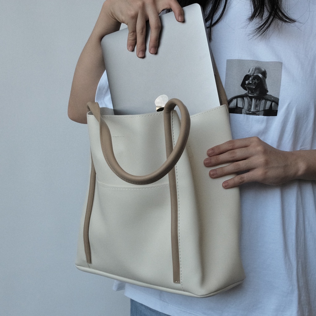 ALMA Pouch Tote Bag (Tas Besar dengan Dompet Zipper Wanita Bahu Shoulder Bag)