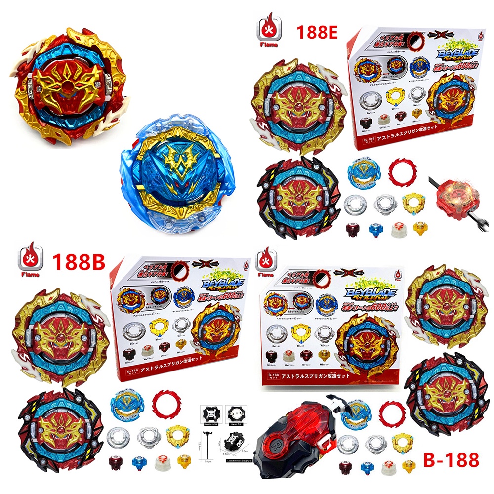 DB B188 Beyblade Astral Spriggan Cyclone Belial Shu Kurenai Spark Launcher