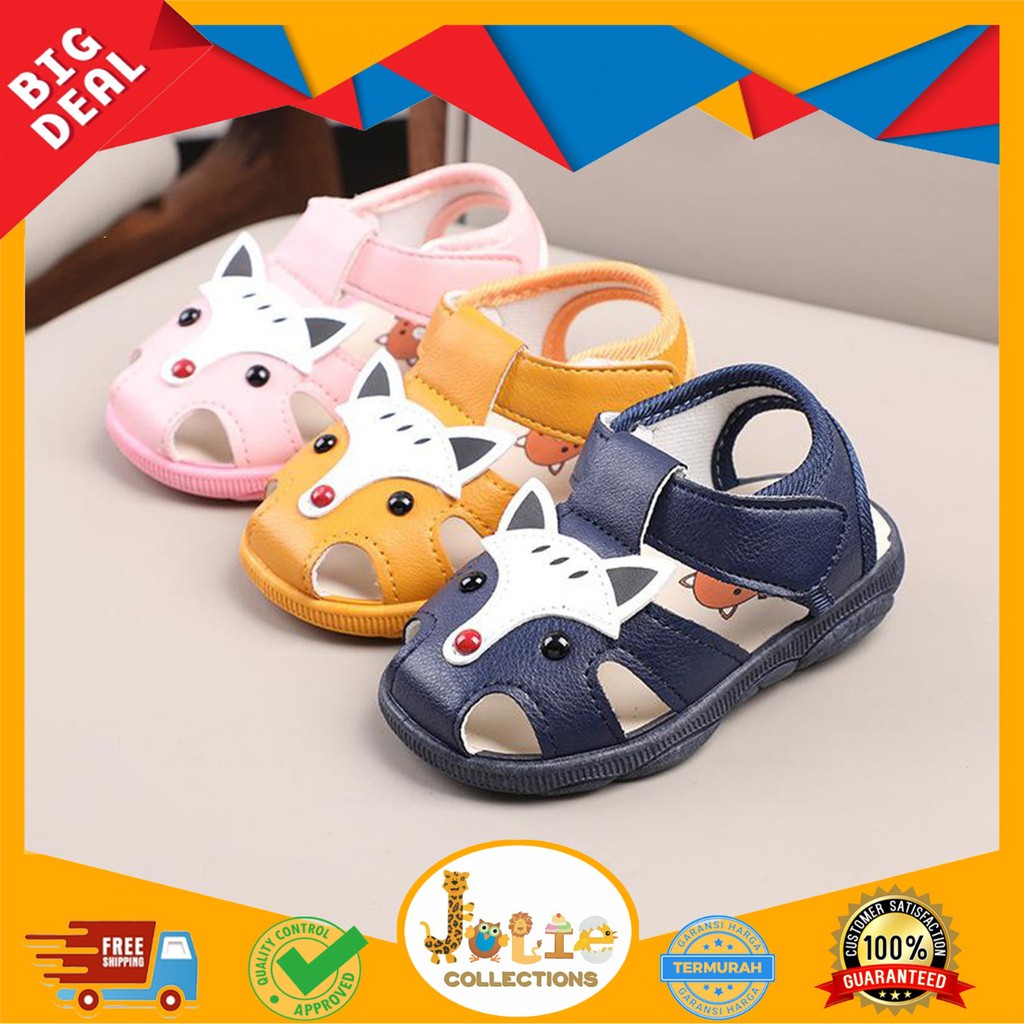 JOLIECOLLECTIONS SEPATU  SANDAL BAYI  BUNYI  MOTIF RUBAH 