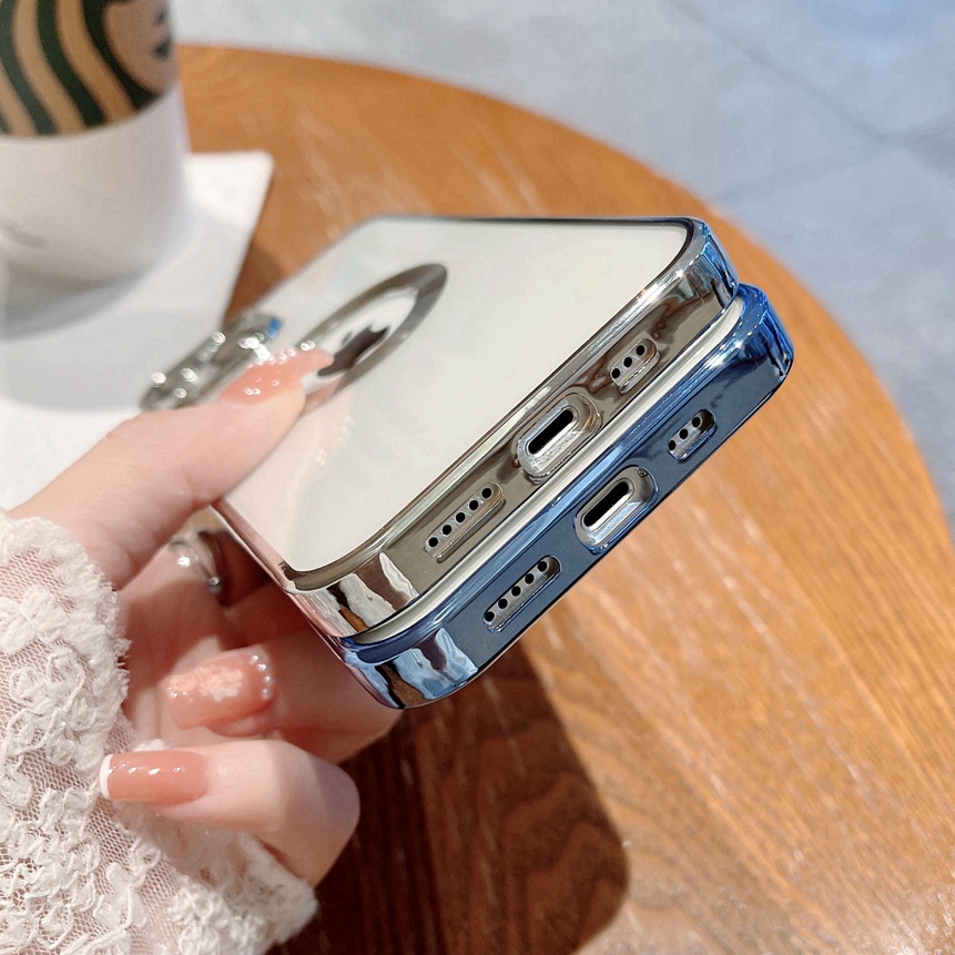 Magsafe Case Transparan Magnetik Ultra Tipis Tahan Jatuh Untuk iPhone 13 Pro Max 12 Pro Max 11 Pro Max X Xr Xs Max