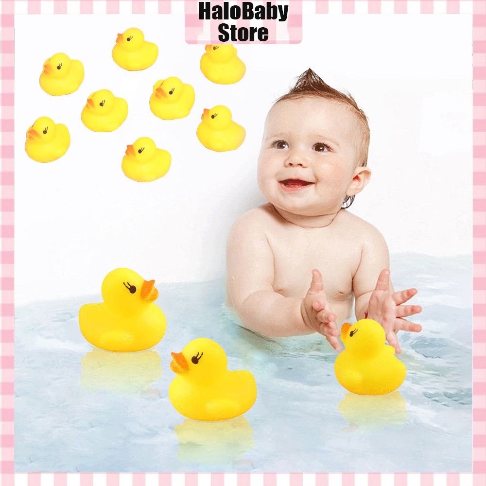 Halobaby Mainan Mandi Anak Bebek Bebekan Karet Silikon Bunyi Mainan Mandi Bayi Kolam Bak Mandi Baby Duck