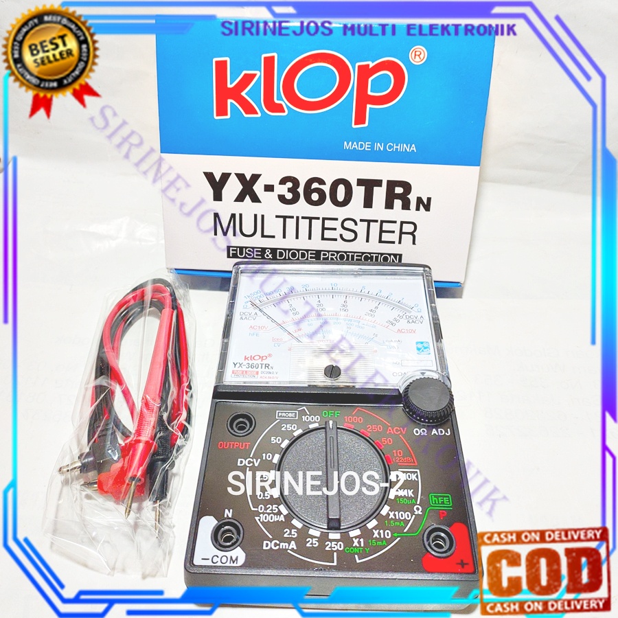 KLOP Analog MultiMeter/MultiTester Analog + Buzzer + LED YX-360TRn