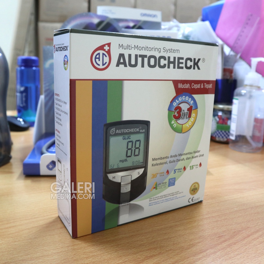 Autocheck GCU 3 in 1 Alat Cek Kadar Gula Darah, Asam Urat, Kolesterol