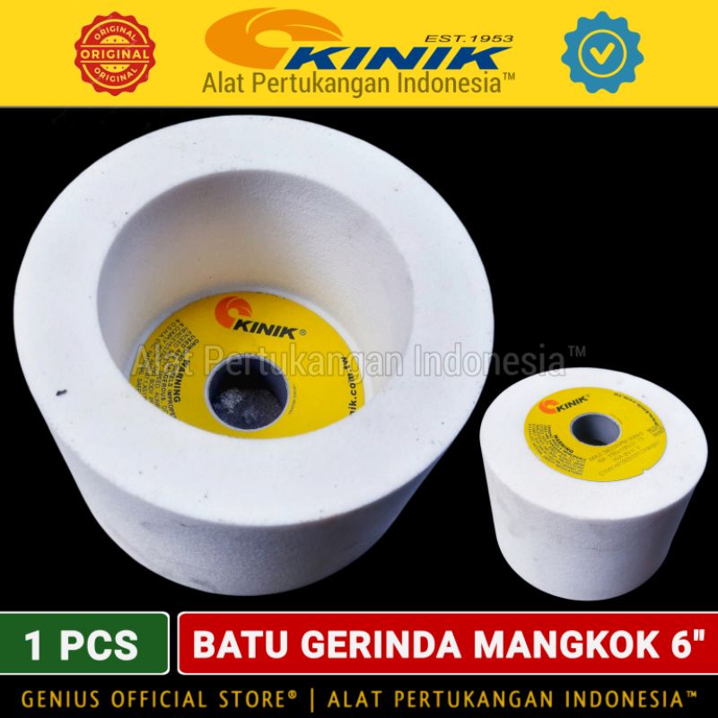 KINIK BATU GERINDA DUDUK 6 INCH MANGKOK LURUS GRIT KASAR & HALUS - WA 80 K V GRINDING CUP WHEEL GRIN