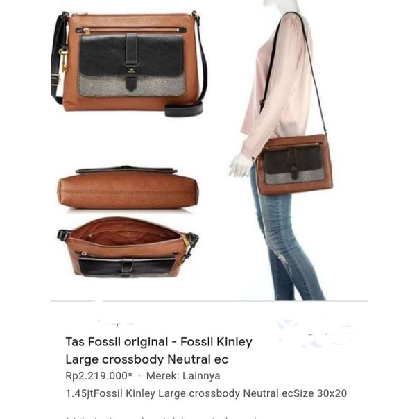 tas Fossil  p❤️ original/ kinley large crossbody Authentic/Sling bag