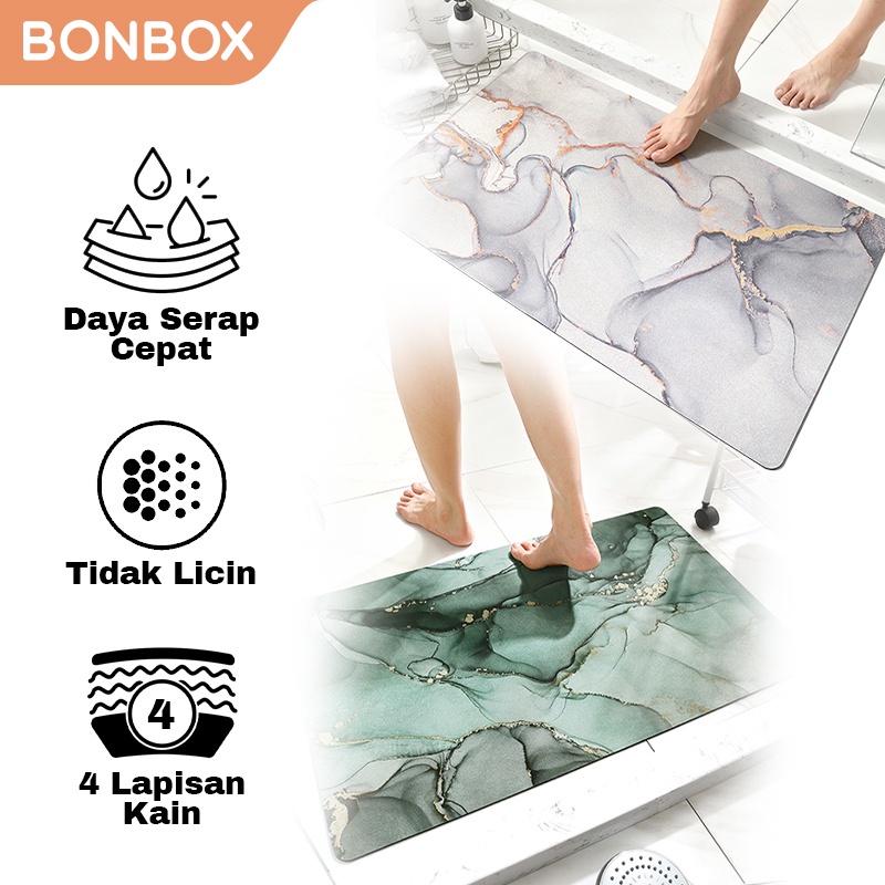 KESET RUMAH BONBOX BMV10 Super Serap Anti Selip Skin Friendly 60*40CM Mudah Dibersihkan Menyerap Air