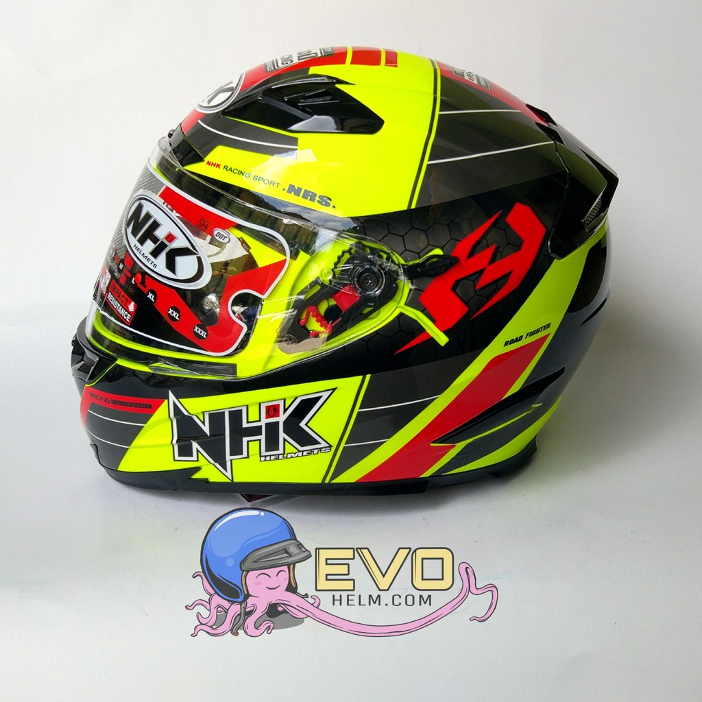 NHK RX9 NAVY SE GRAPHIC Full Face - Double Visor YELLOW FLUO - YELLOW