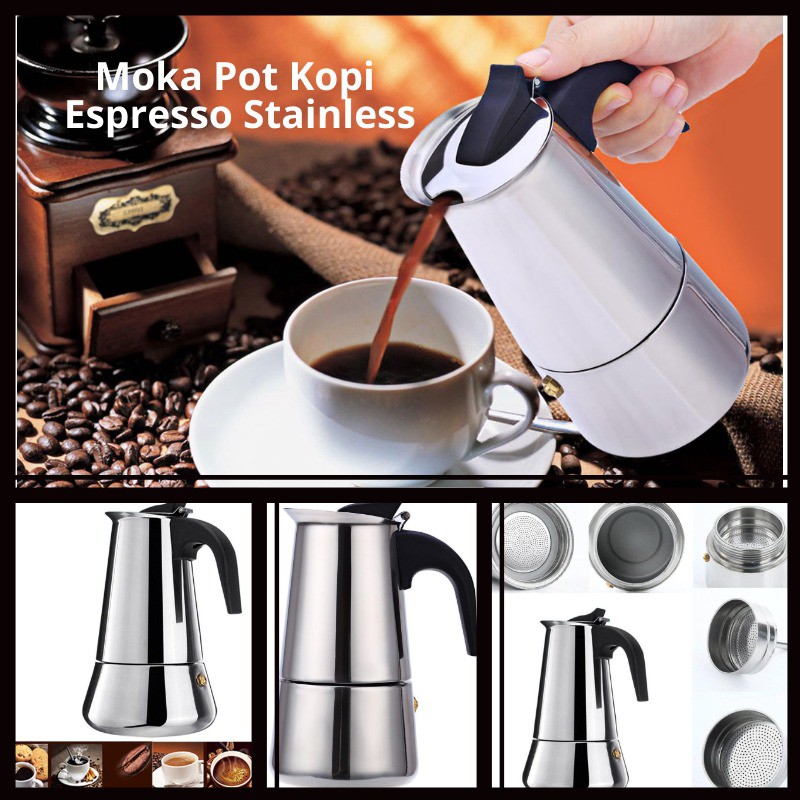 Teko Kopi Espresso Coffee Maker Moka Pot Teko Filter Teko Kopi Penyaring Kopi