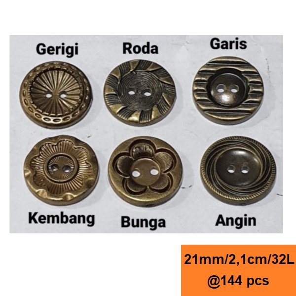 Kancing Baju ATG 20mm/2cm/32L @144 pcs