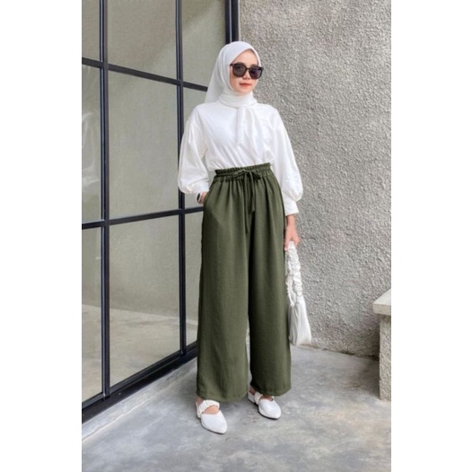 JESSY KULOT CRINKLE TERBARU / KULOT WANITA KEKINIAN-Army