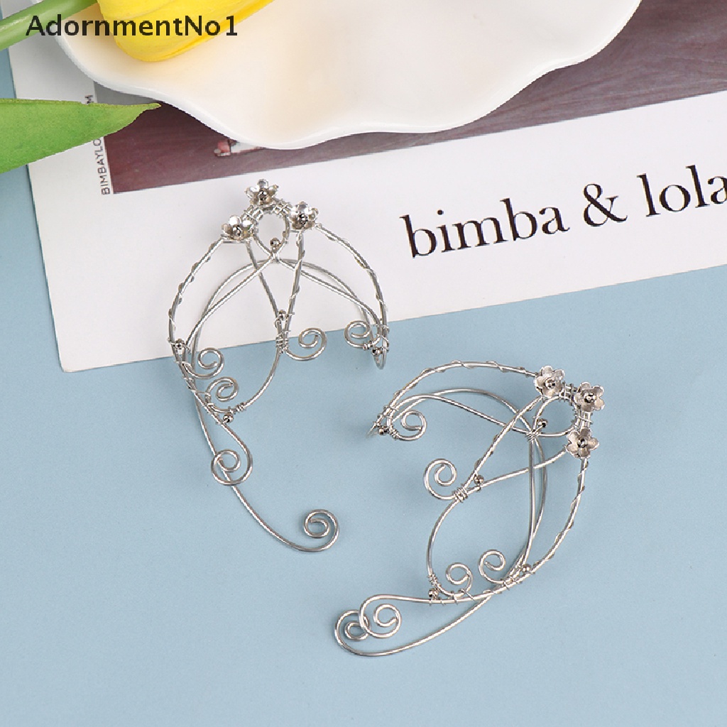 (AdornmentNo1) Anting Klip-On Desain Peri Filigree Untuk Wanita