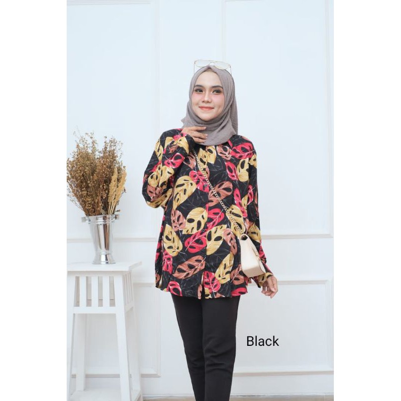 PROMO ATASAN/KEMEJA/BLOUSE MOTIF RAYON VISCOSE JUMBO LD 110 DAN 120