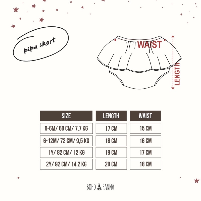 Bohopanna Pipa Skort Bloomer - Celana Rok Anak Bohobaby Pipa Skort