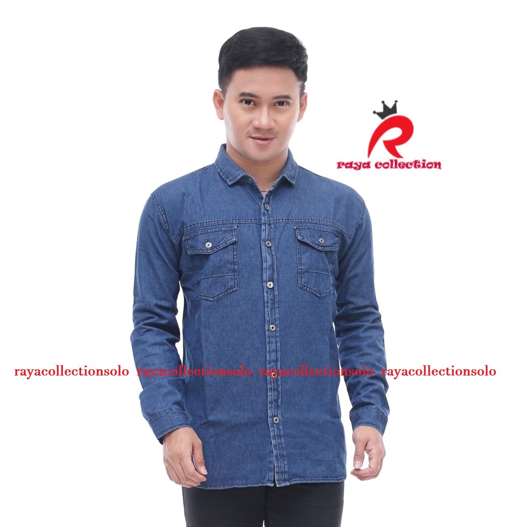 HEM JEANS PRIA LENGAN PENDEK PREMIUM / KEMEJA PRIA JEANS LENGAN PANJANG / HEM PRIA JEANS LENGAN PENDEK